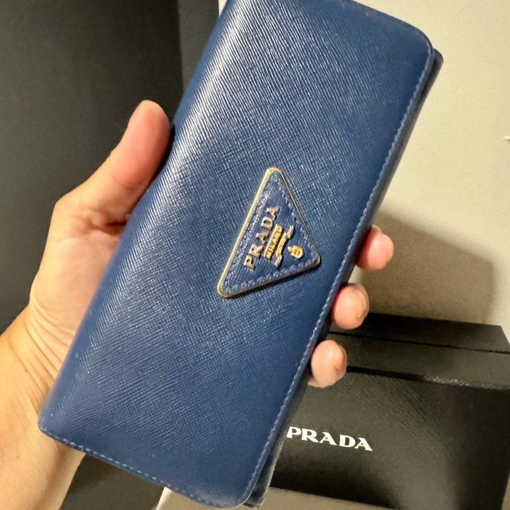 Prada Textured Blue Leather Accessory